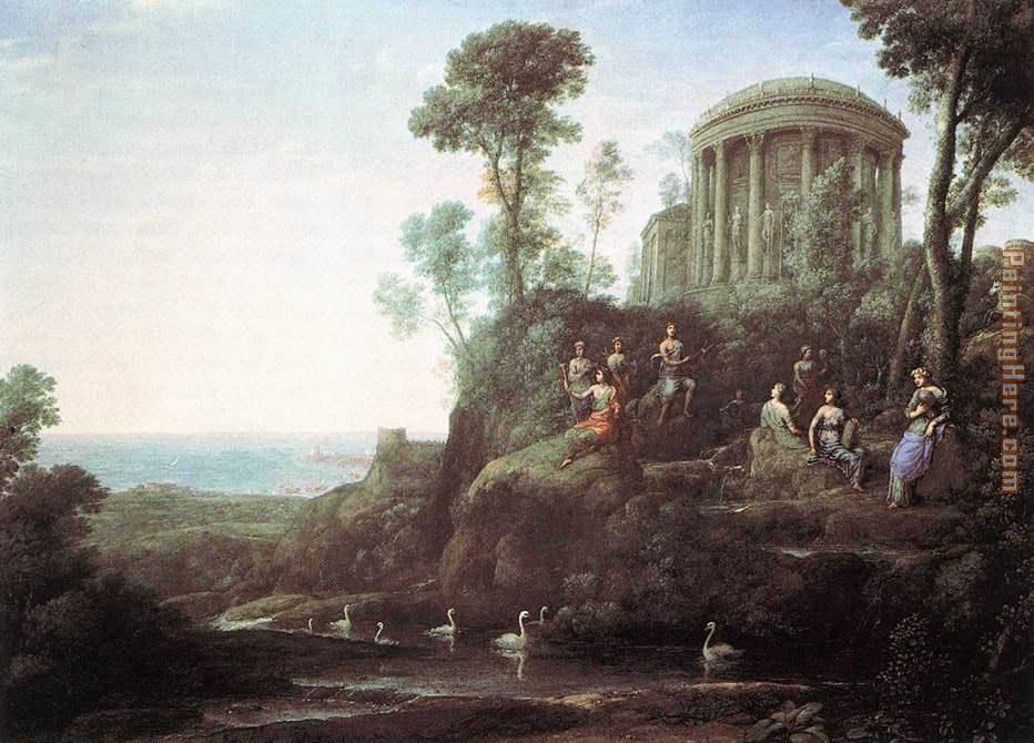 Apollo and the Muses on Mount Helion painting - Claude Lorrain Apollo and the Muses on Mount Helion art painting